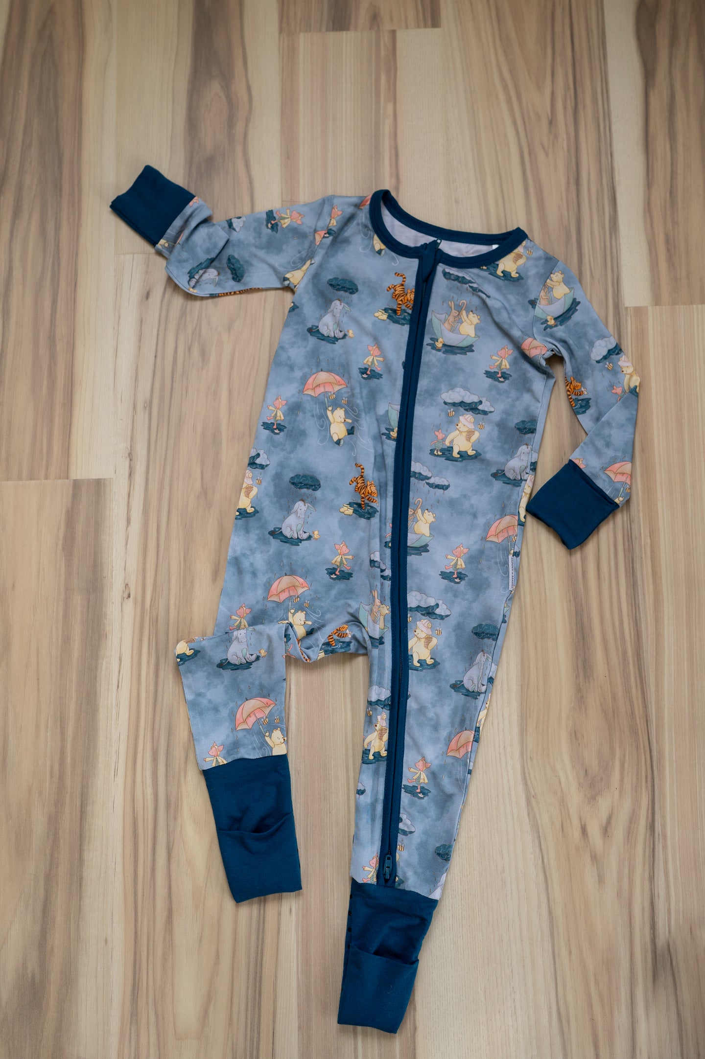 Winnie the Pooh April Showers Bamboo Viscose 2-Way Zipper Romper
